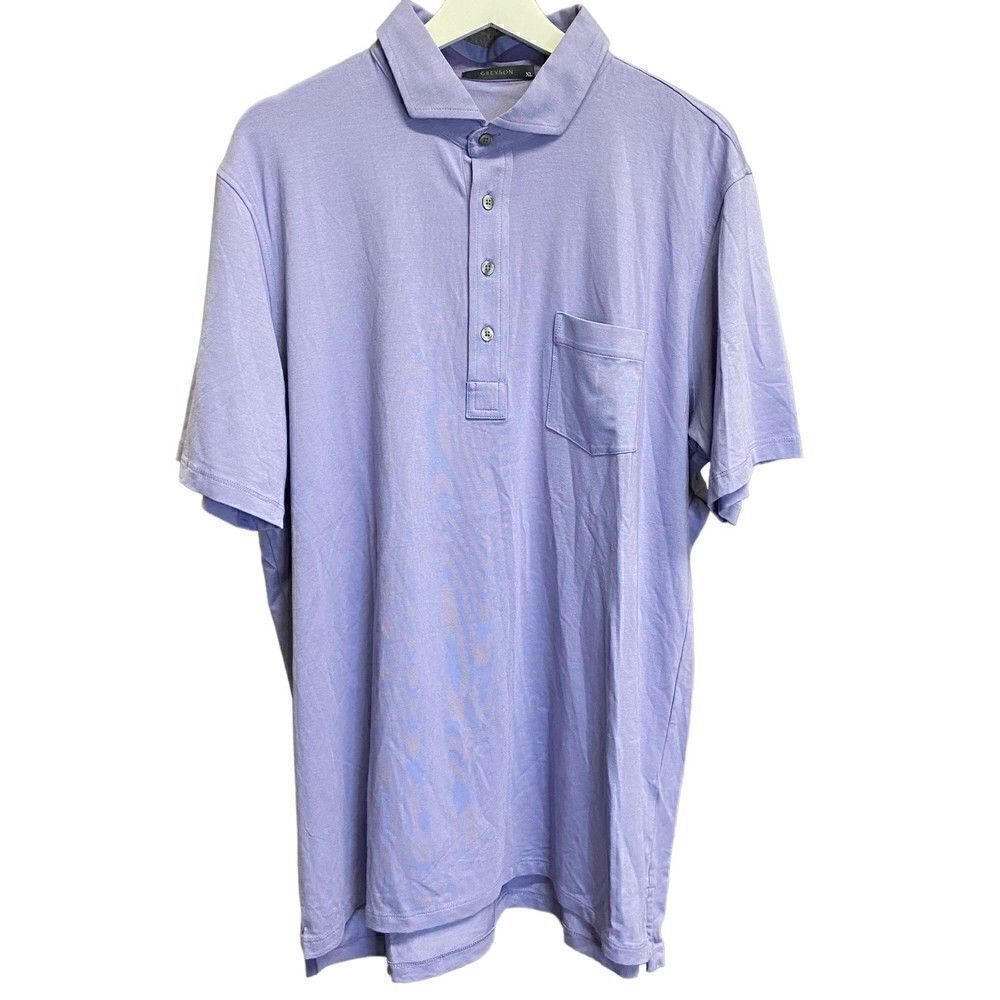 NEW Greyson Polo shirt mens size XL solid lavender golf athletic pima cotton
